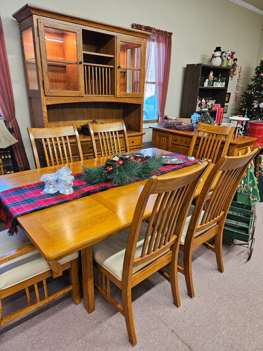 Vaughn Table w/ 6 Chairs and 1 Leaf and China Cabinet