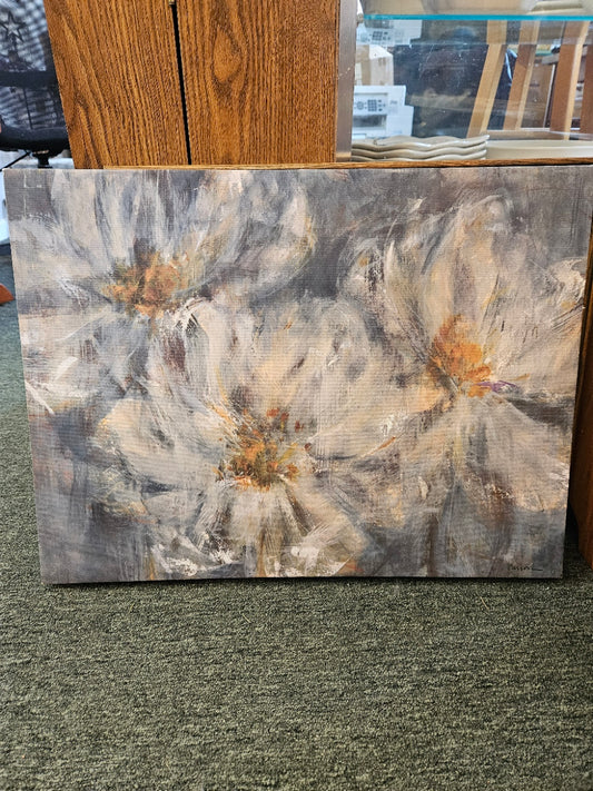 Blue Floral on Canvas