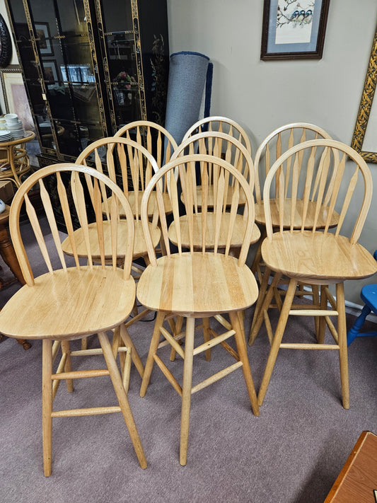 Natural Finish, Swivel Bar Stools