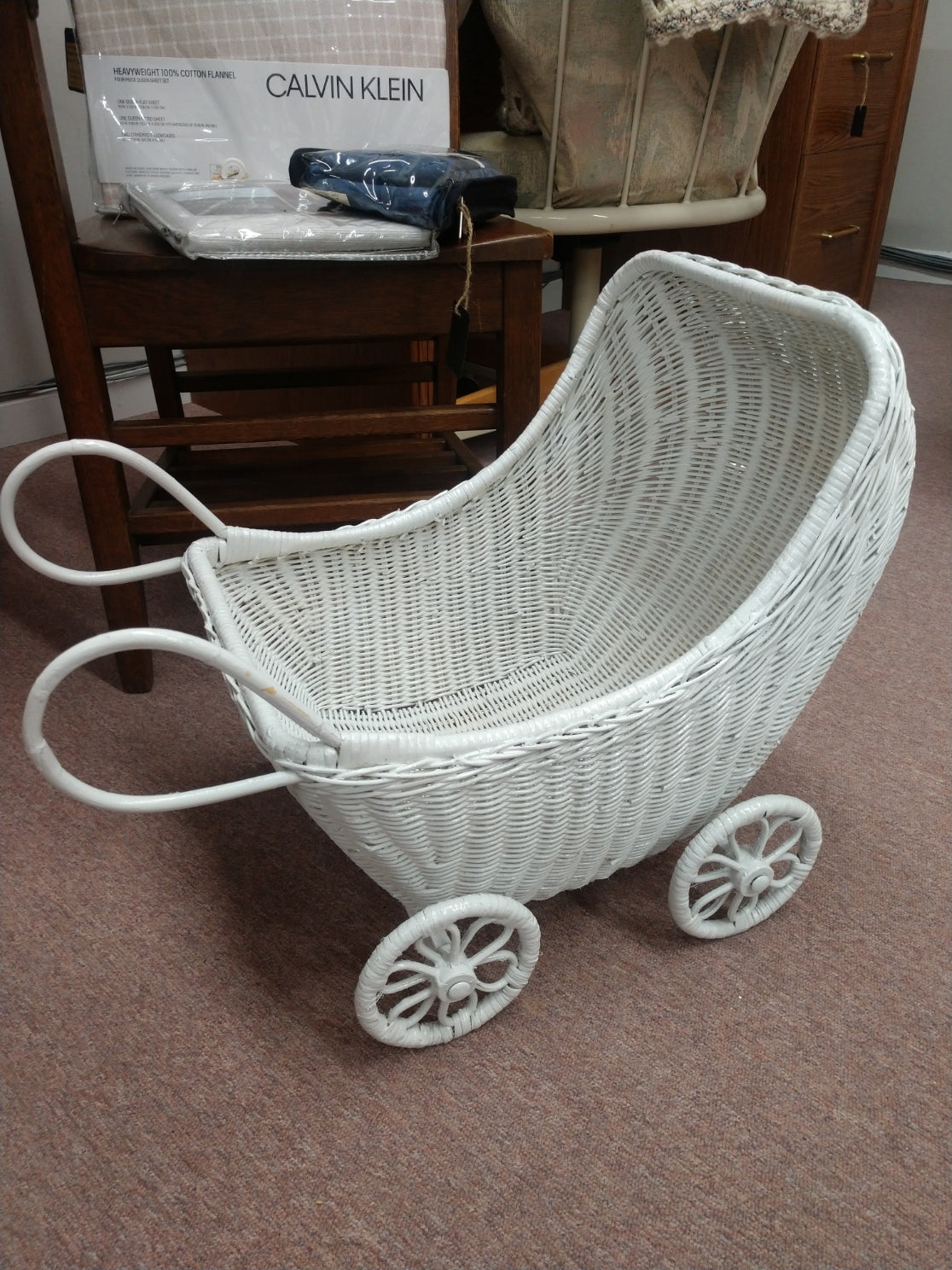 Wicker Baby Carriage