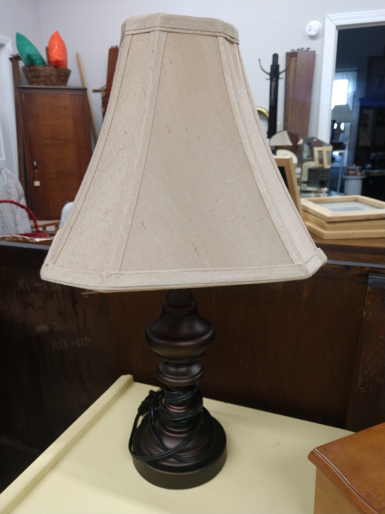 Small Bronze Table Lamp w/ Shade