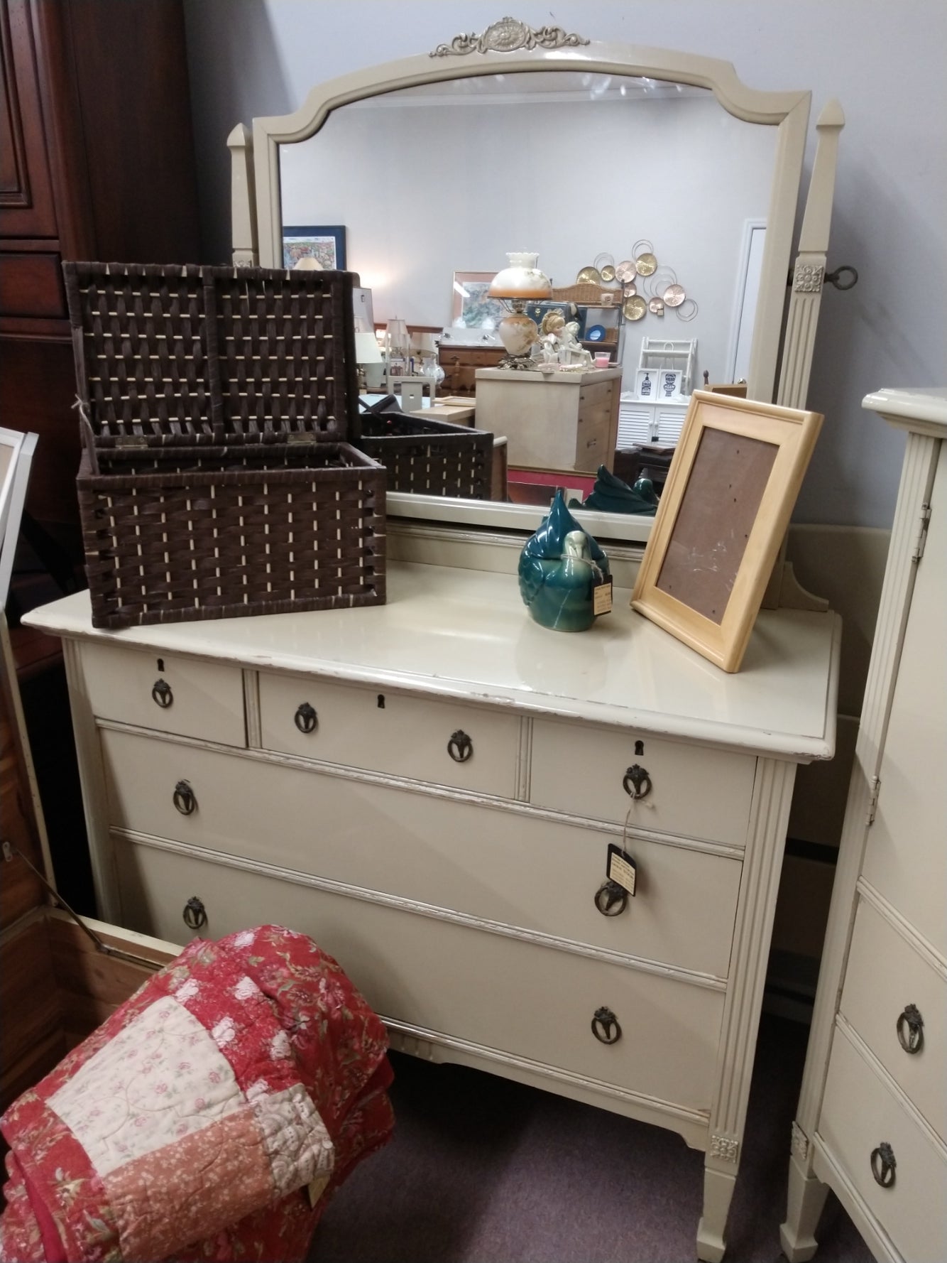 Vintage, Painted Dresser and Full Size Bed