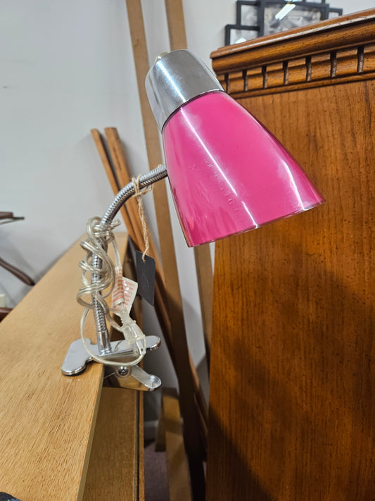 Pink Clip-On Desk Lamp