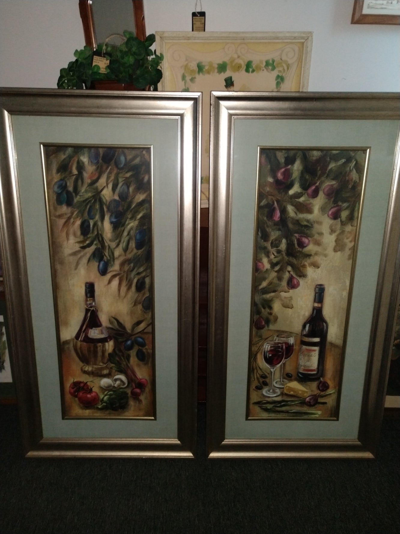 Tall, Framed Wine Picture