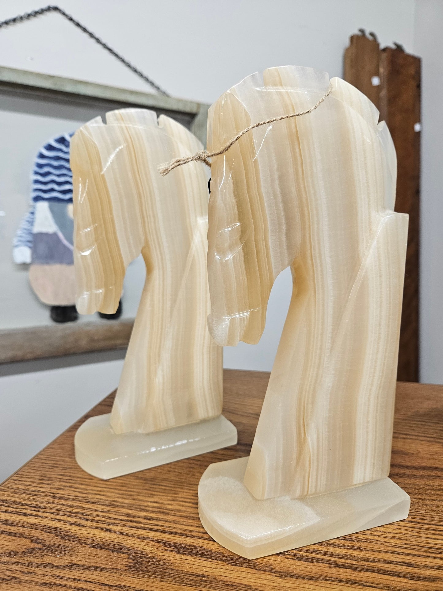 Tall Alabaster Bookends