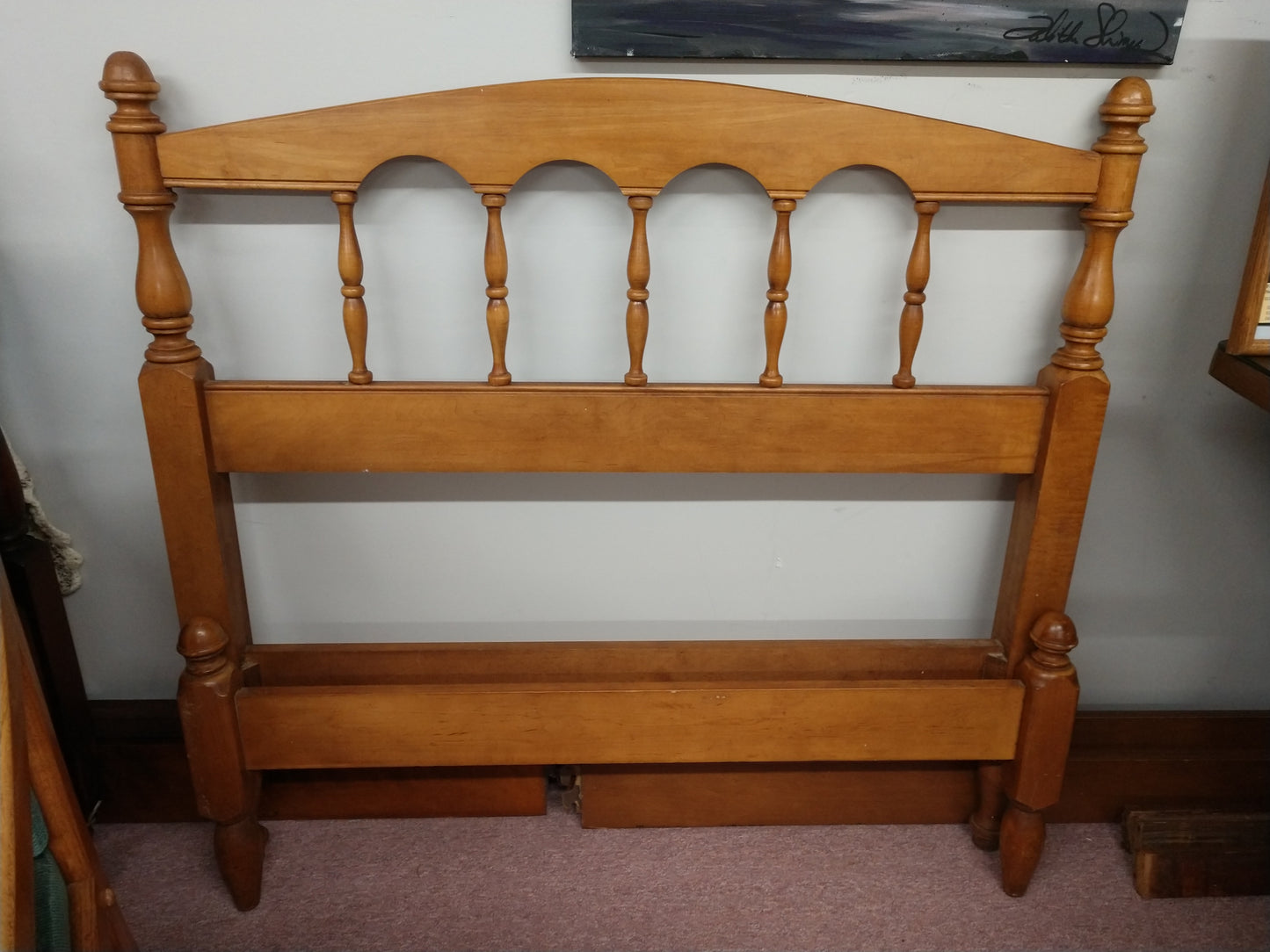 Maple Twin Bed w/ Wood Rails