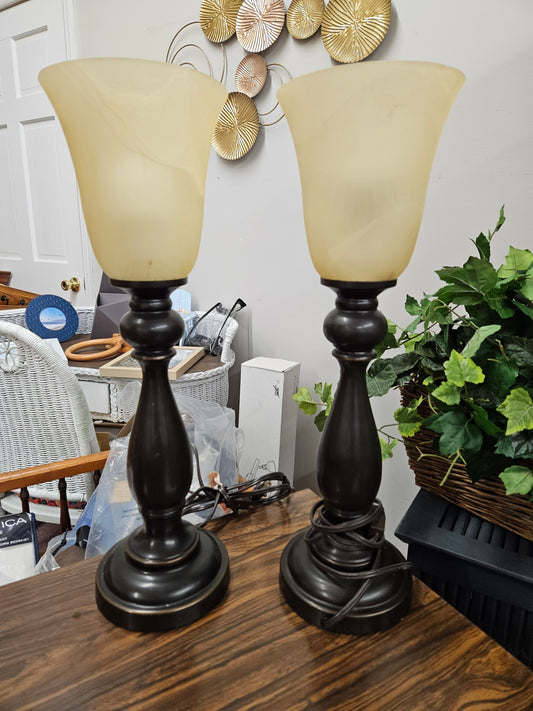 Pair of Table Top Torchiere Lamps