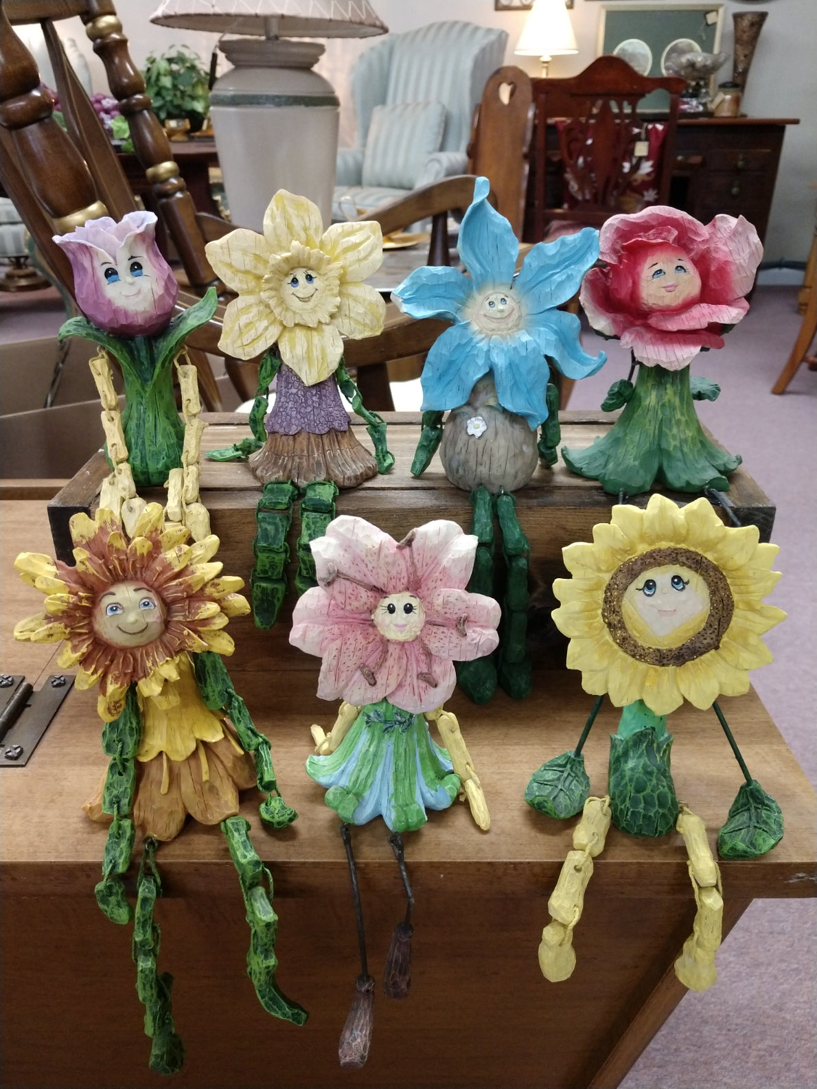 Anthropomorphic Flower Shelf Sitters