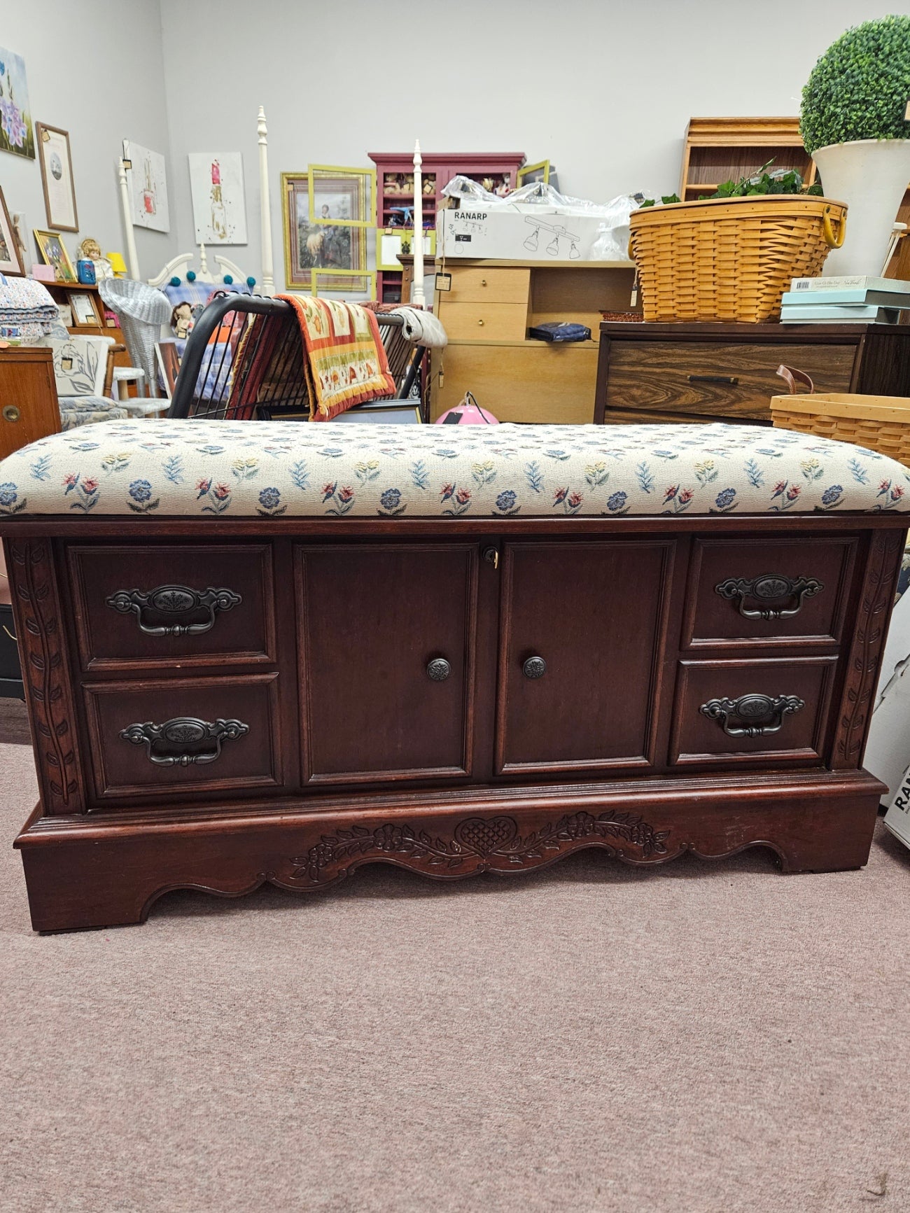 Cedar Chest w/ Upholstered Seat