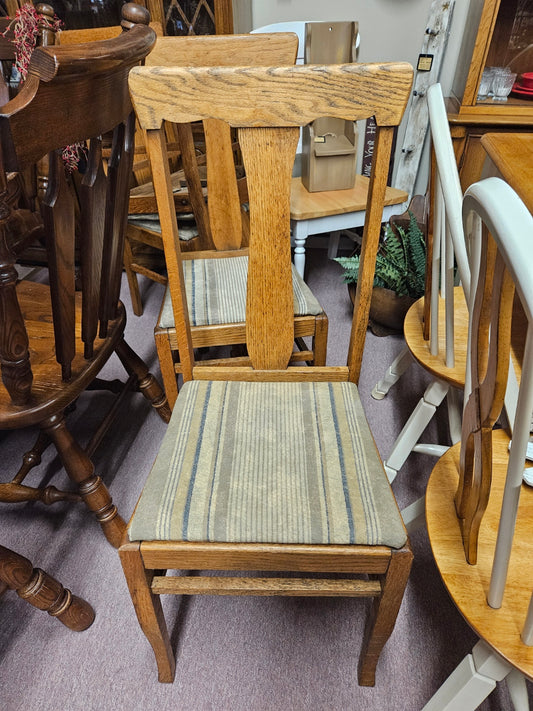 Set of 4 Oak, T-Back Chairs
