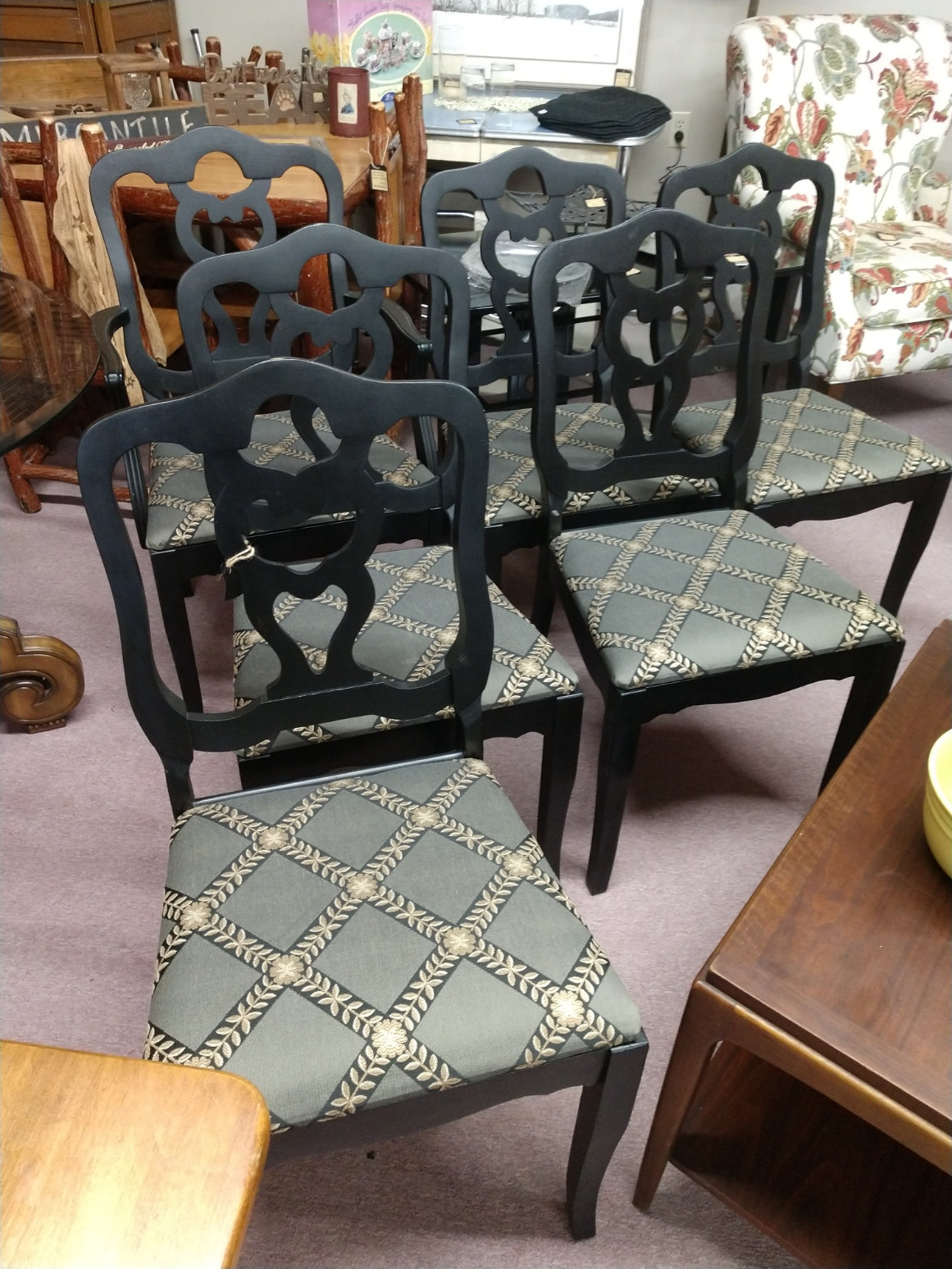 Set of 6 Black Chairs