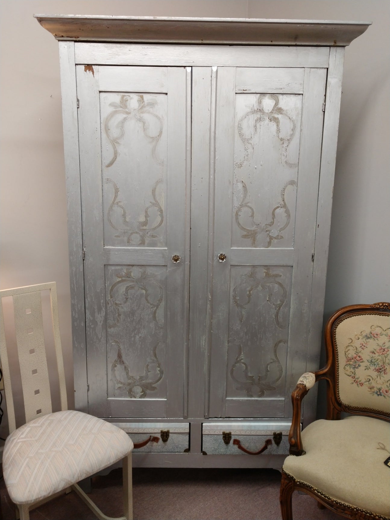 Vintage Painted Storage Cabinet