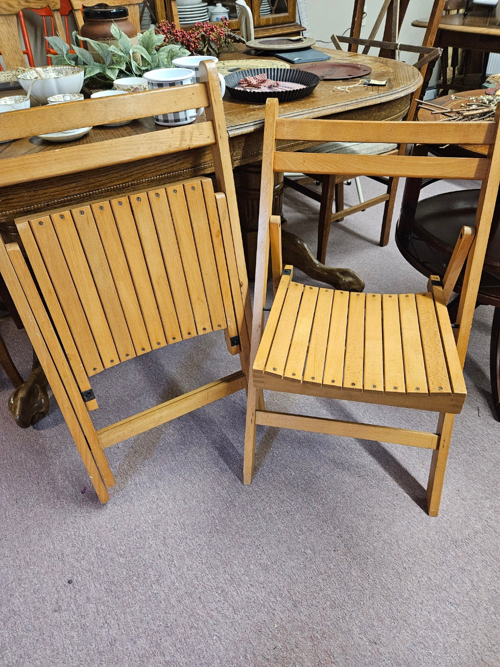 Pair of Wood Folding Chairs