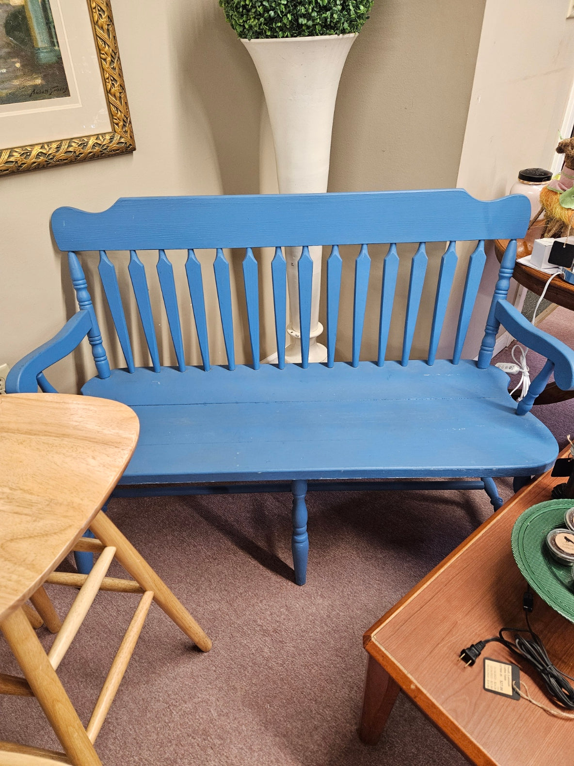 Blue Painted Bench