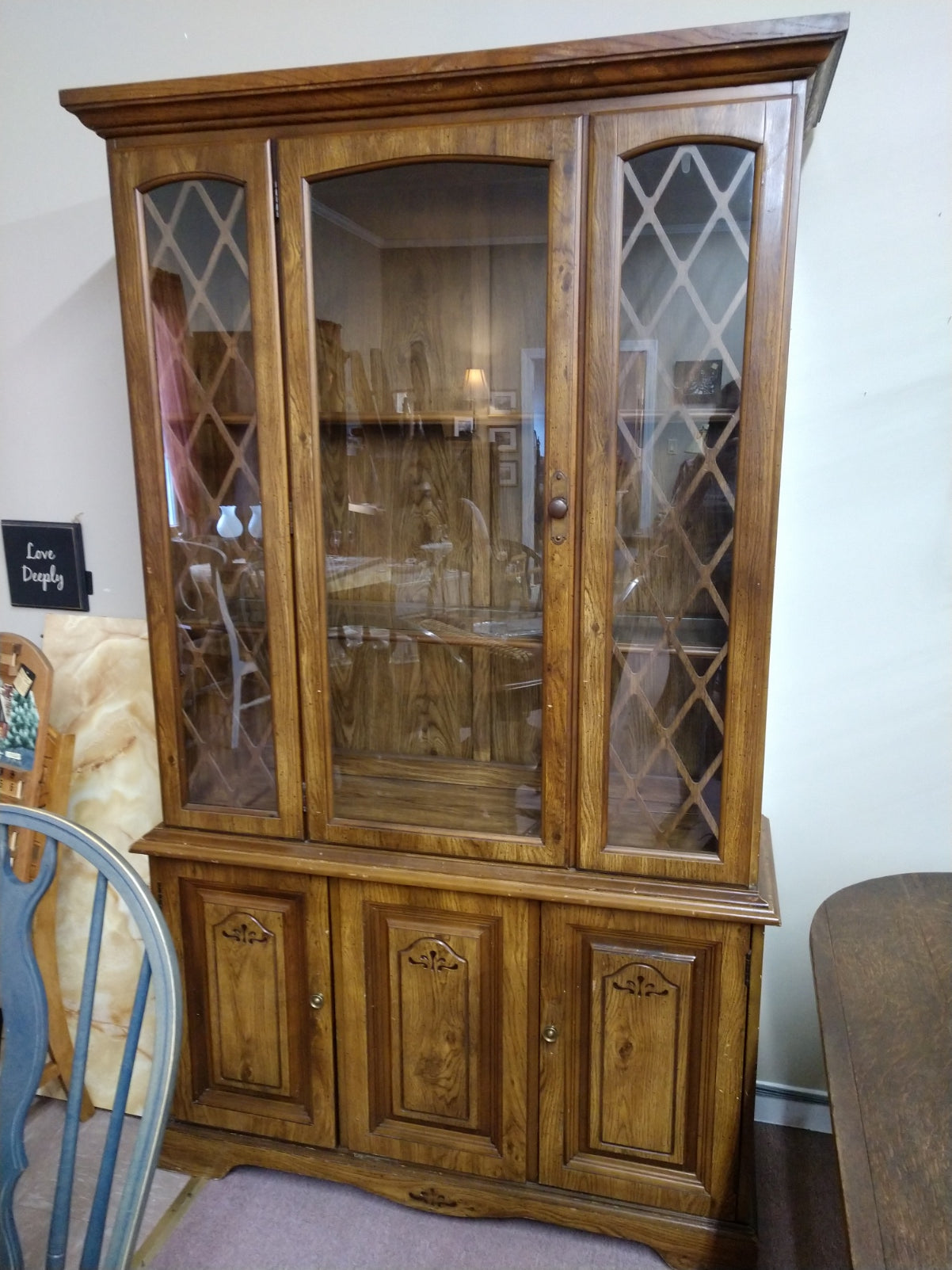2-Piece Lighted China Cabinet