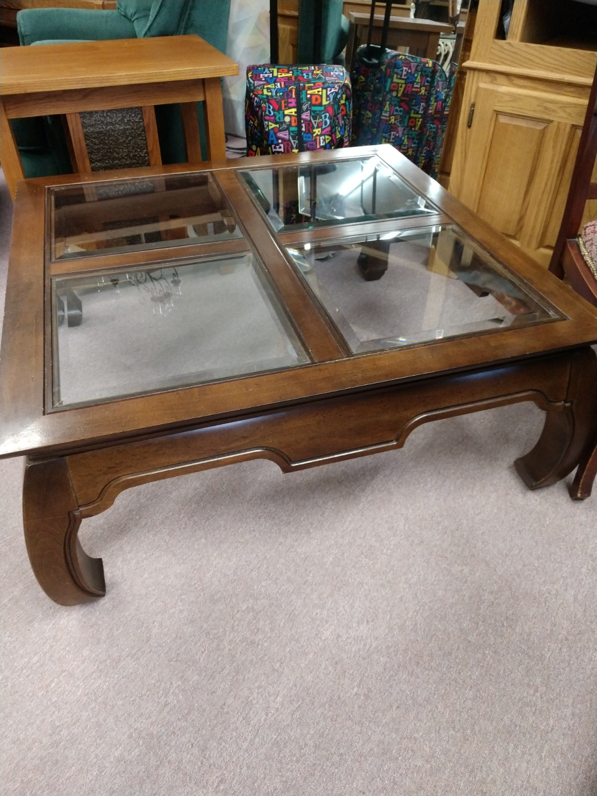 Coffee Table w/ Glass Inserts
