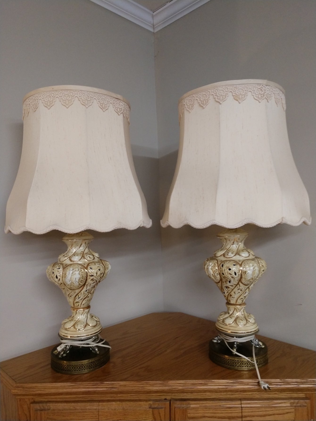 Pair of Ceramic Lamps w/ Shades