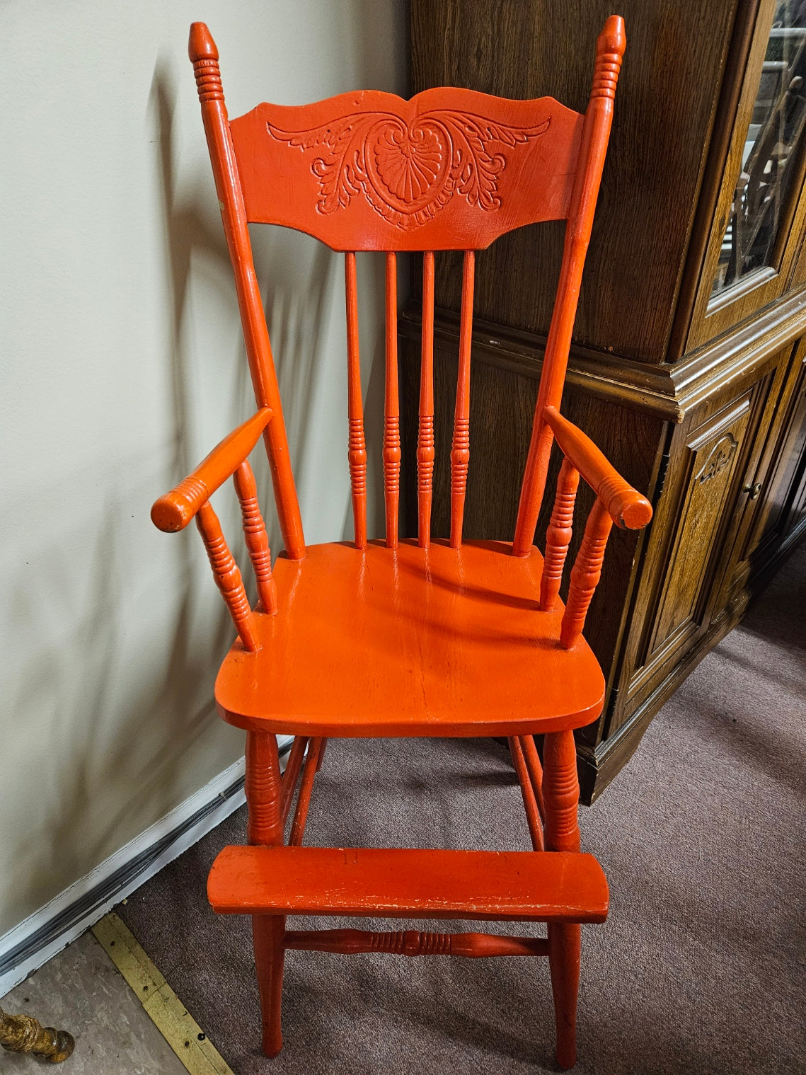 Red Painted Child's High Chair